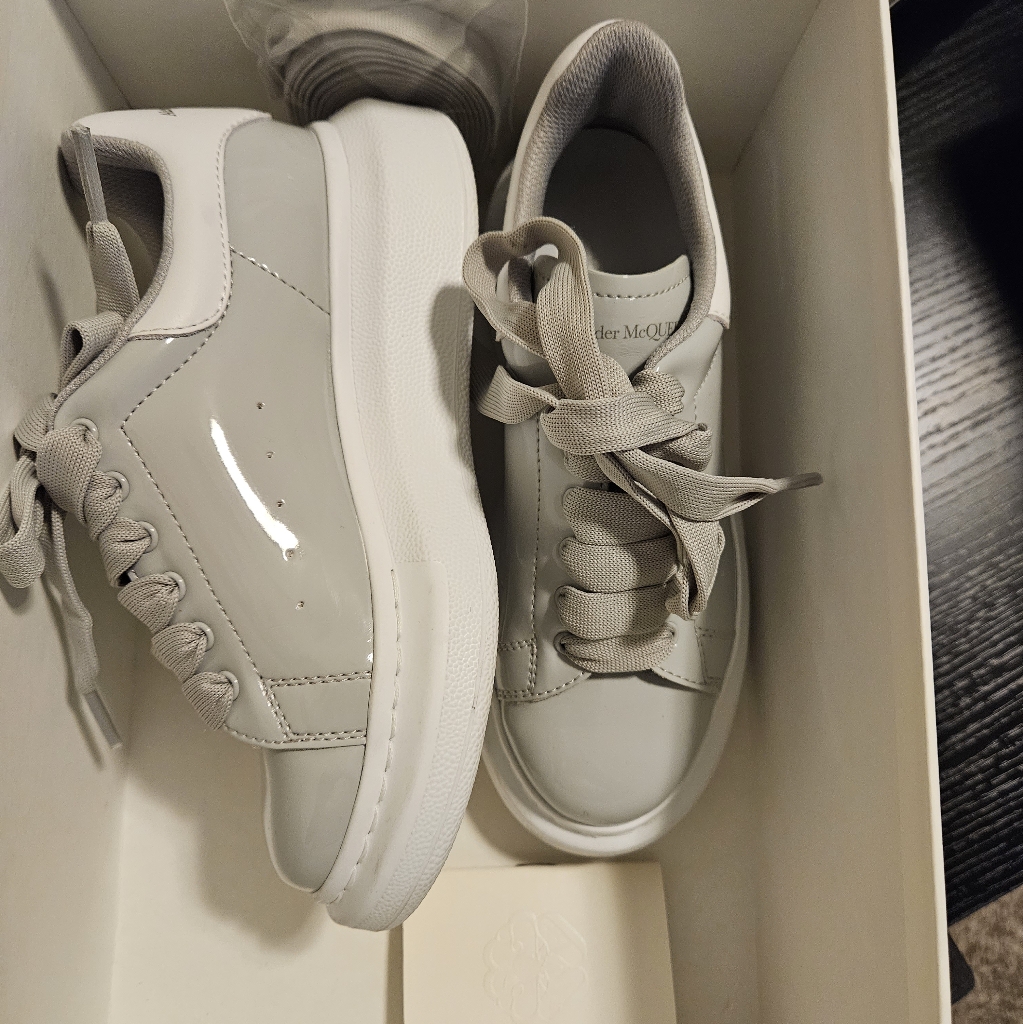 Alexander Mcqueen Kids Sneakers In Light Gray And White